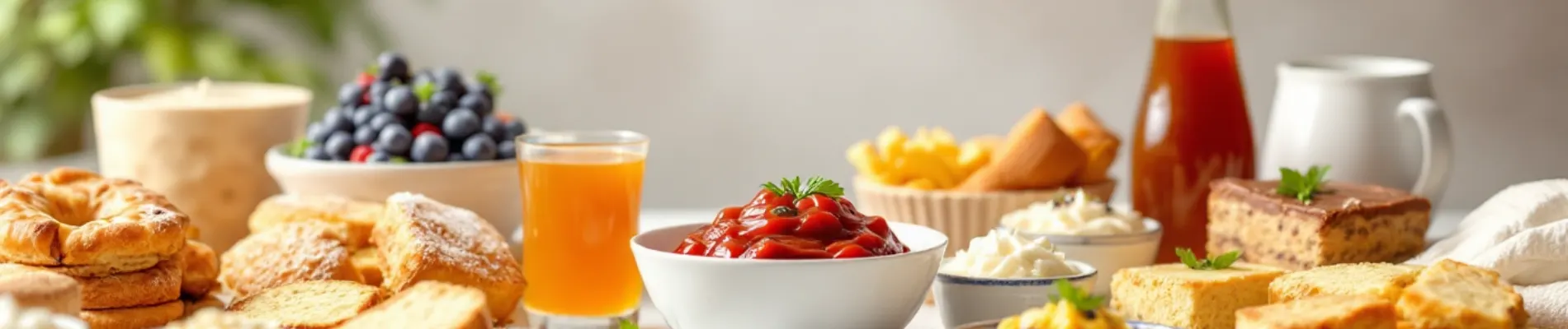 Assorted baked goods, sauces, and drinks showcasing hydrocolloid benefits for improved freshness and product quality